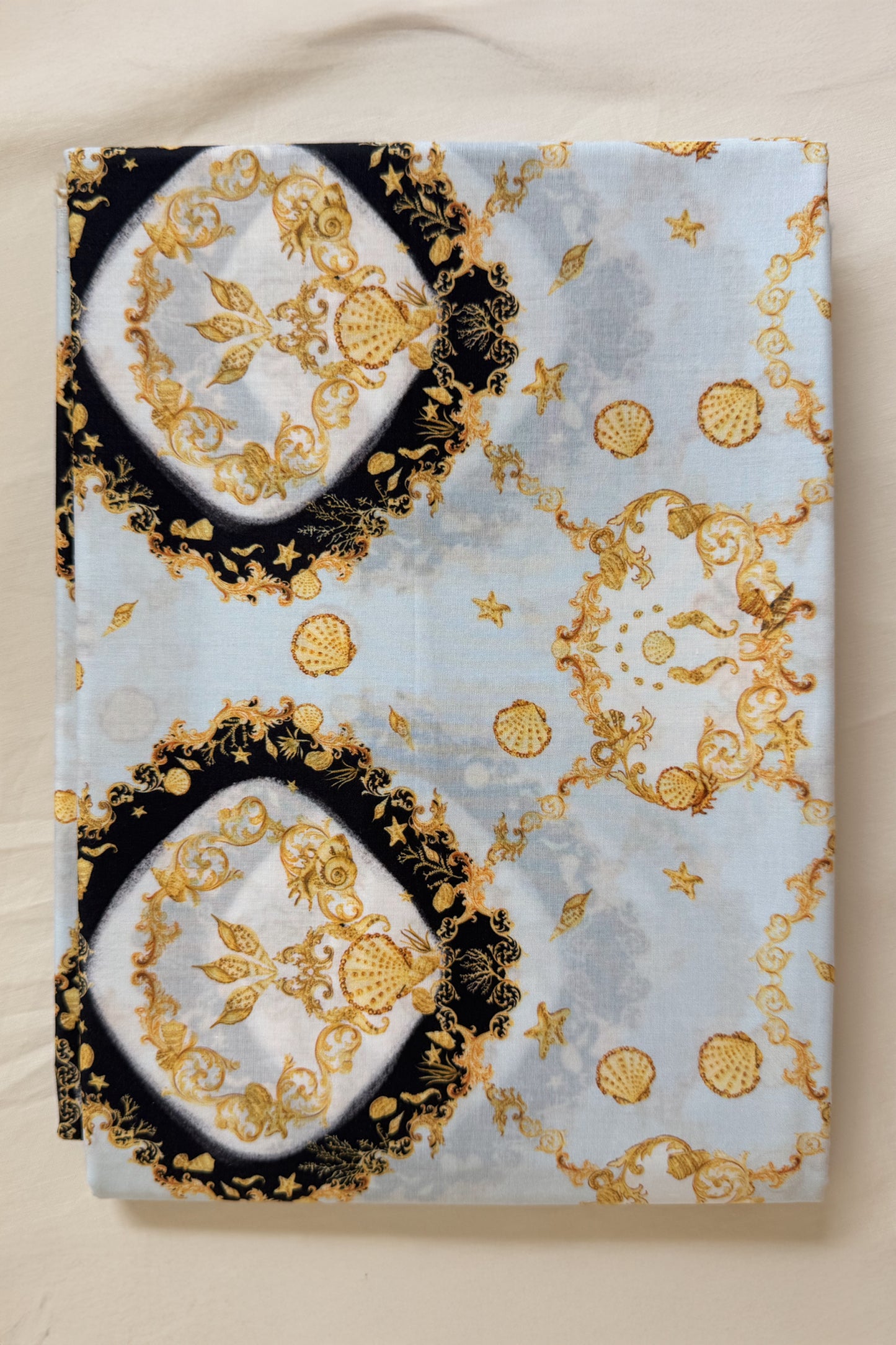 Golden Shells in Blue