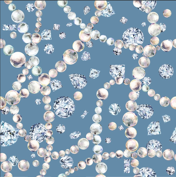 Pearl Chains and Diamonds in Blue