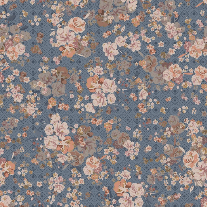 Navy Geometric Flowers
