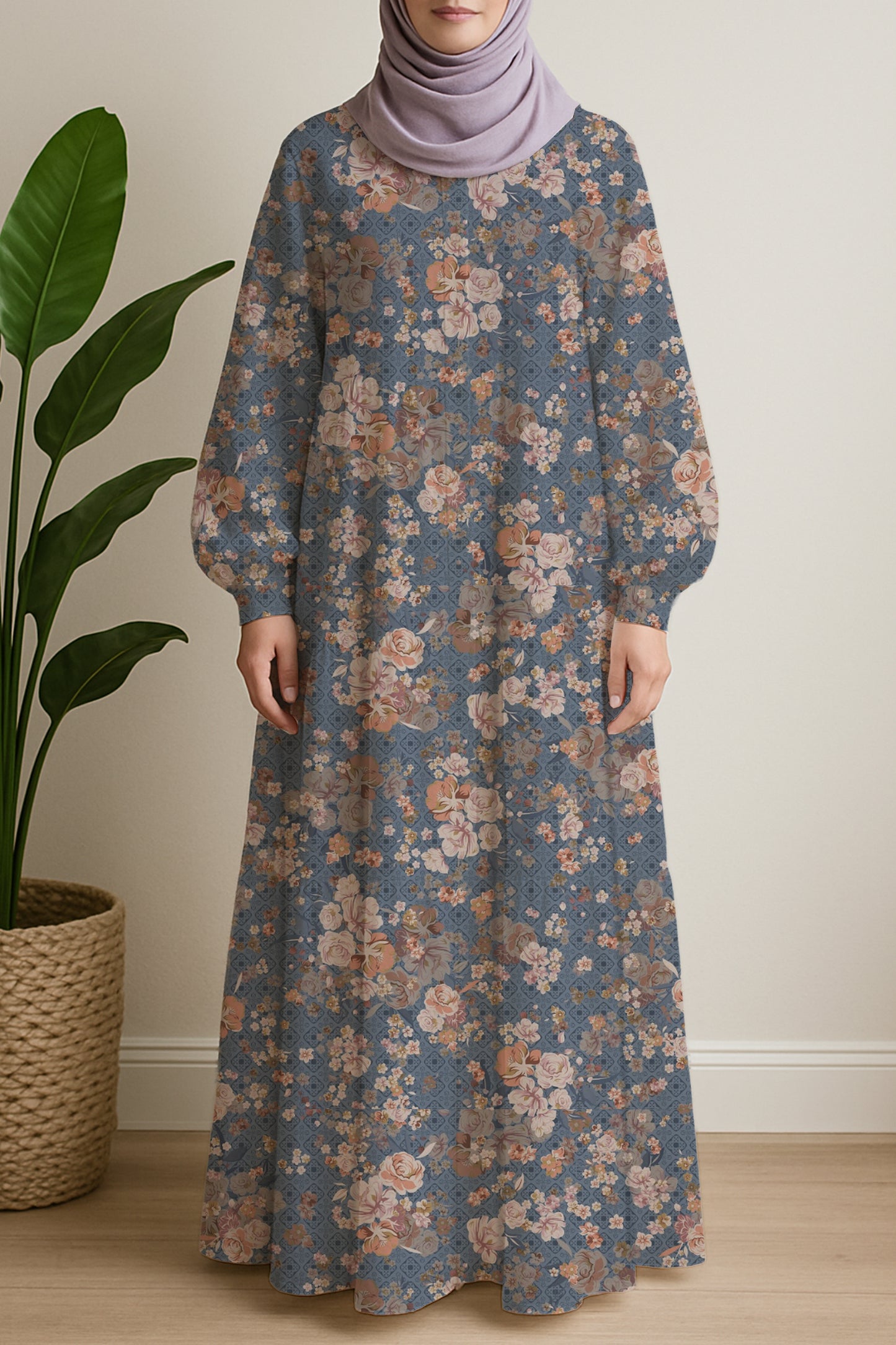 Navy Geometric Flowers